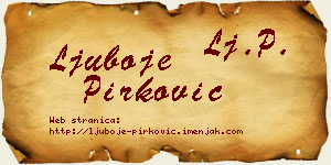 Ljuboje Pirković vizit kartica